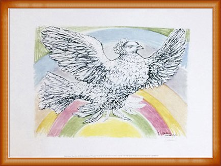 Amazon.co.jp: ポスター パブロ ピカソ Flyng Dove with Rainbow